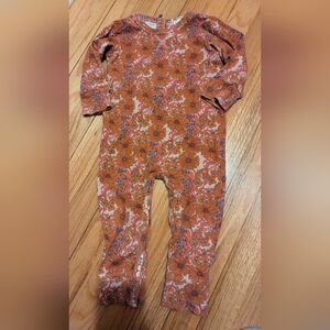 Kate Quinn Long Sleeve Jumpsuit 70s Orange Bold Daisy